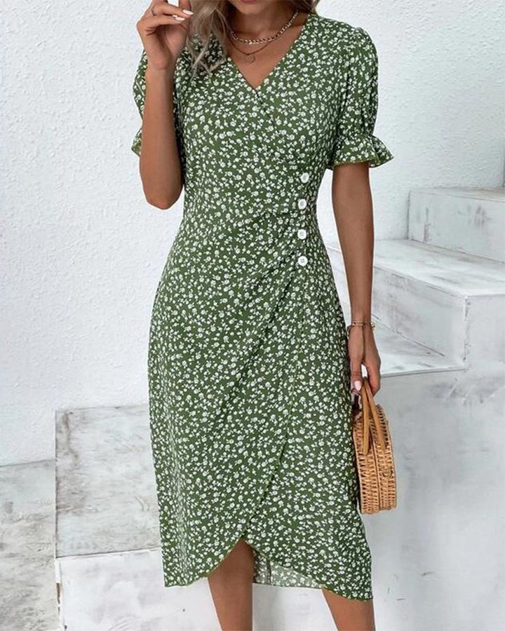 Elise | Women's Floral Summer Midi Flow Dress