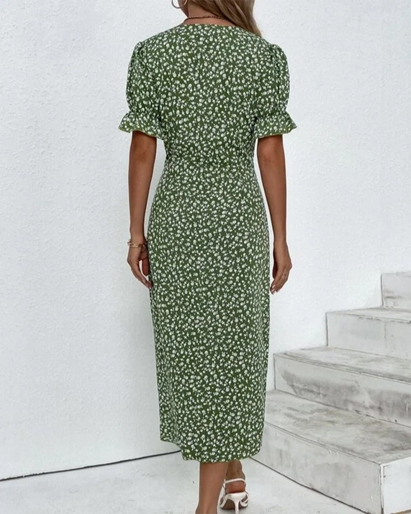 Elise | Women's Floral Summer Midi Flow Dress