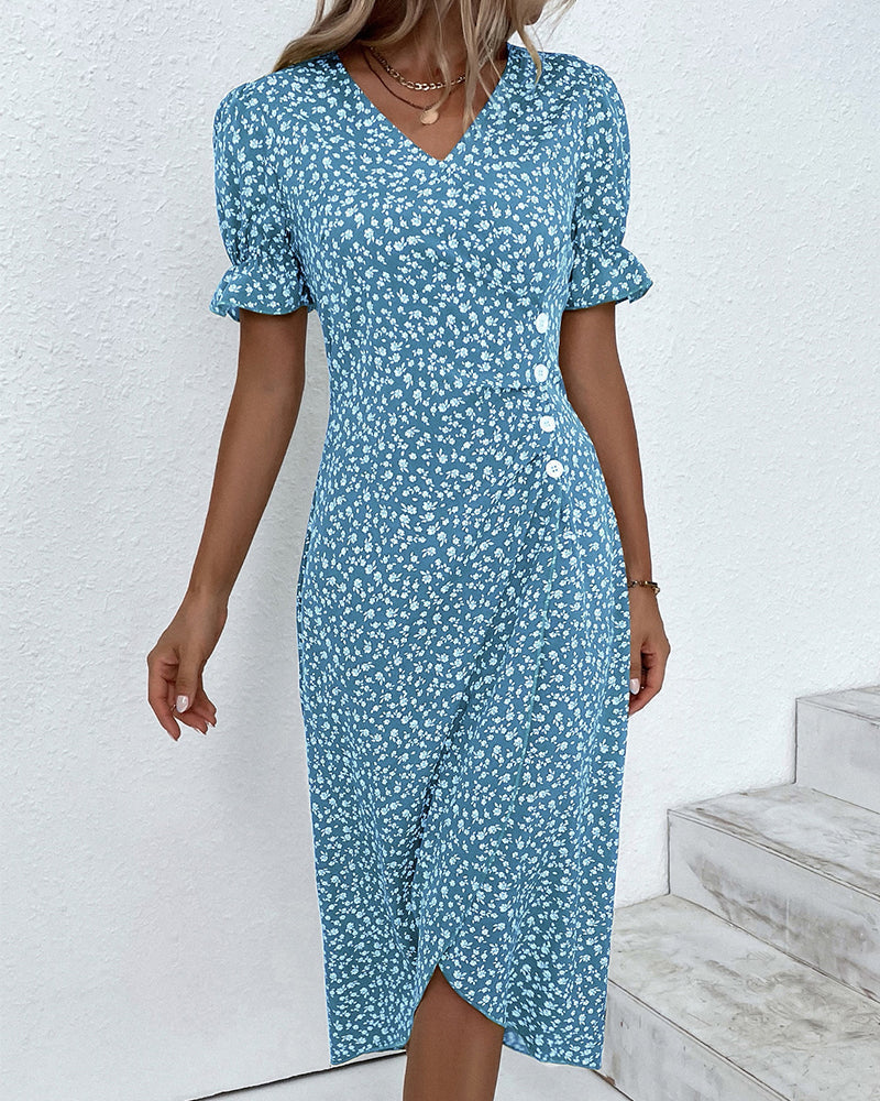 Elise | Women's Floral Summer Midi Flow Dress