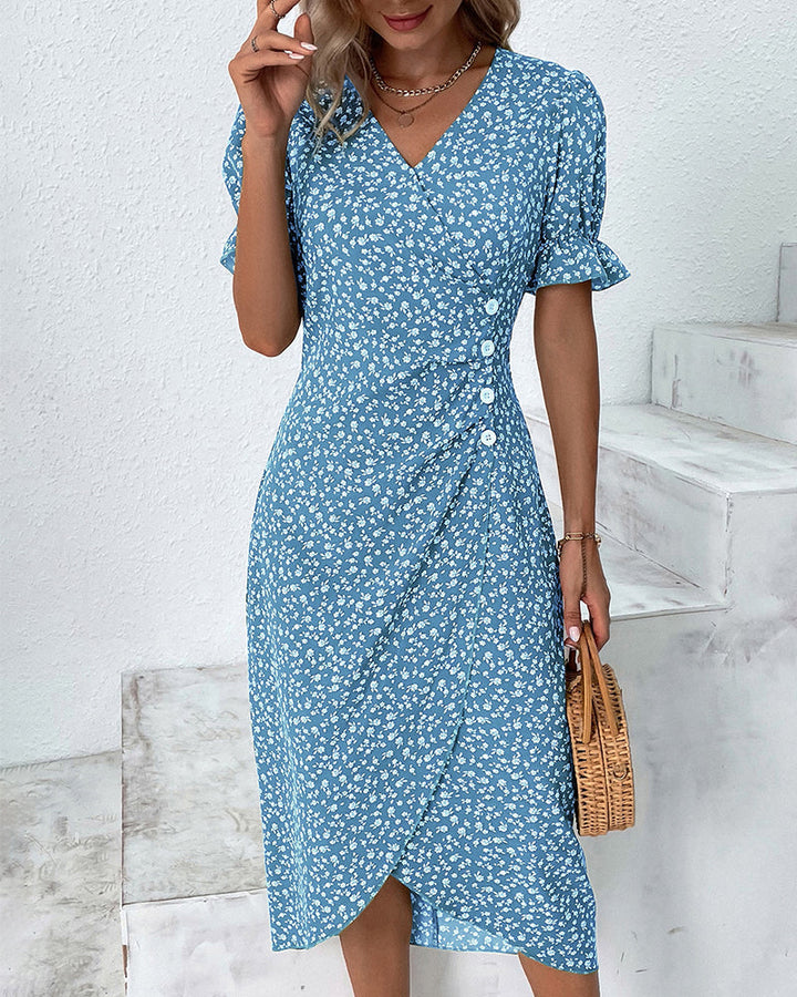 Elise | Women's Floral Summer Midi Flow Dress