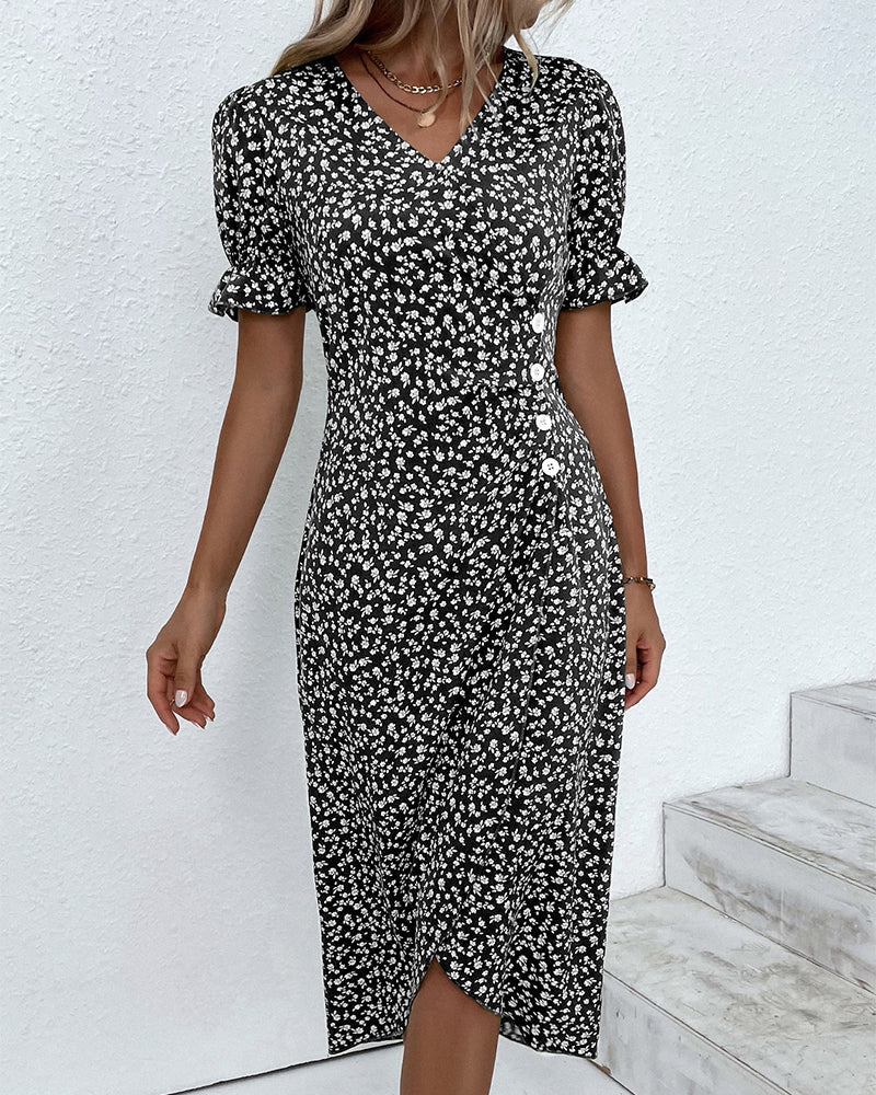 Elise | Women's Floral Summer Midi Flow Dress