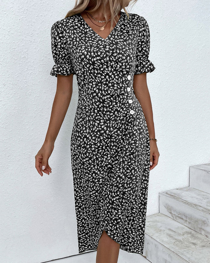 Elise | Women's Floral Summer Midi Flow Dress