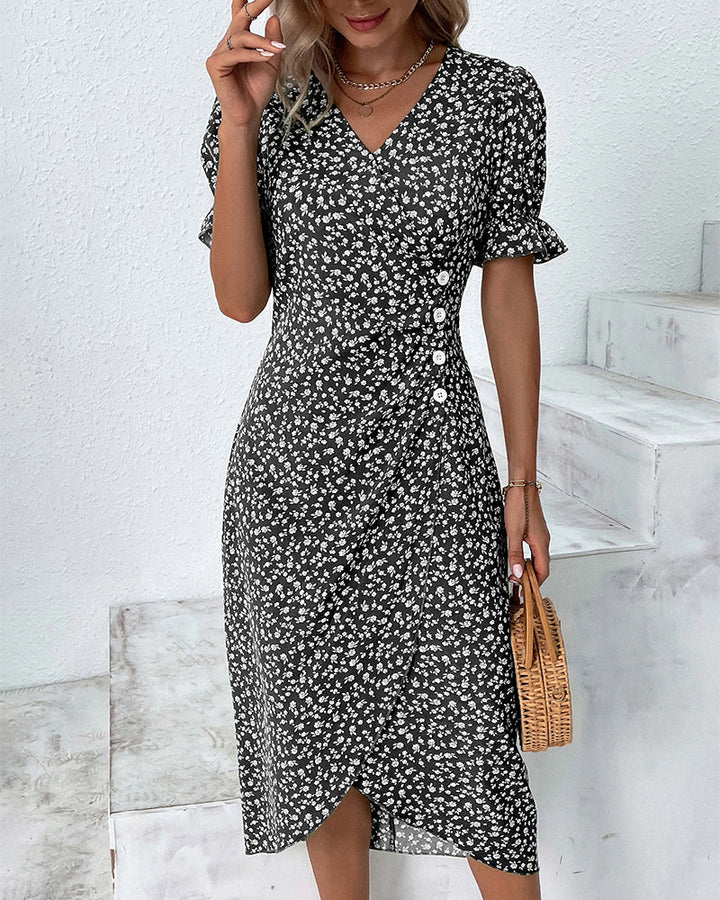 Elise | Women's Floral Summer Midi Flow Dress