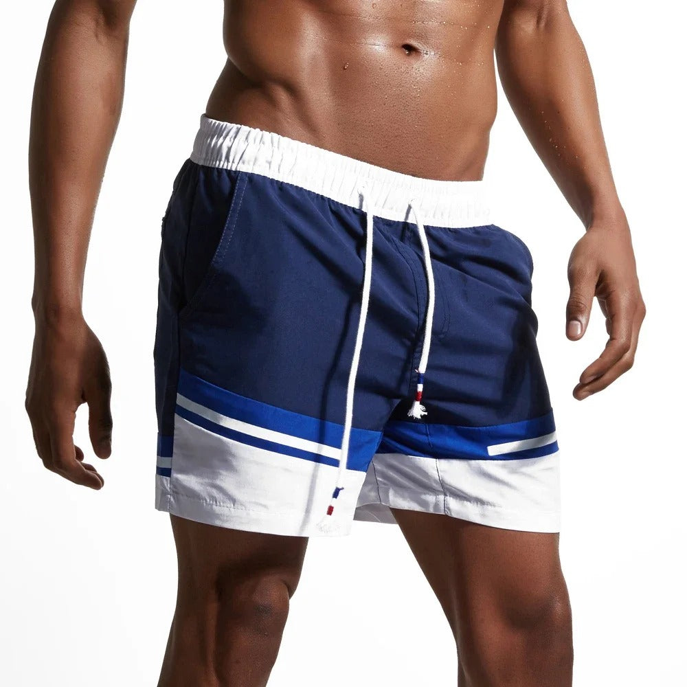 Kairo | Men's Striped Drawstring Swim Shorts With Pockets