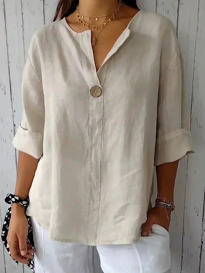 Nadia | Women's Button Front Relaxed Tunic Blouse