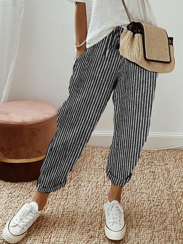 Nella | Women's Drawstring Linen Relaxed Pants