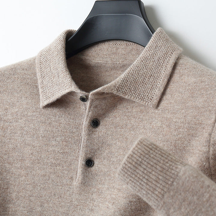 Tristan | Men's Knit Long Sleeve Polo Shirt