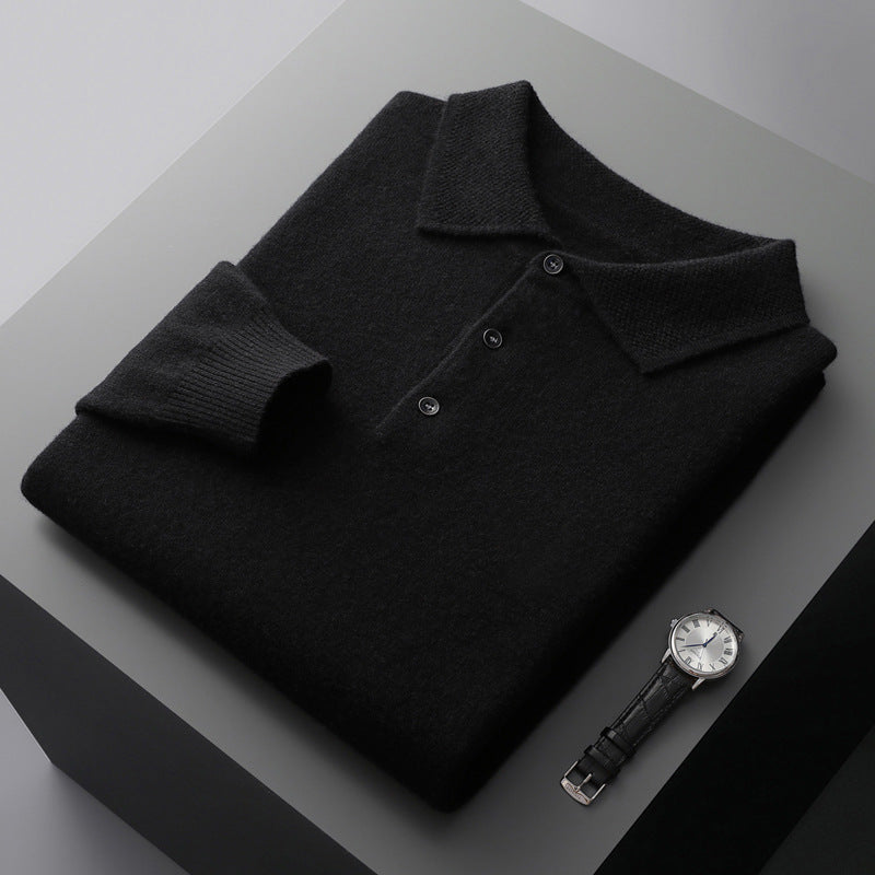 Tristan | Men's Knit Long Sleeve Polo Shirt