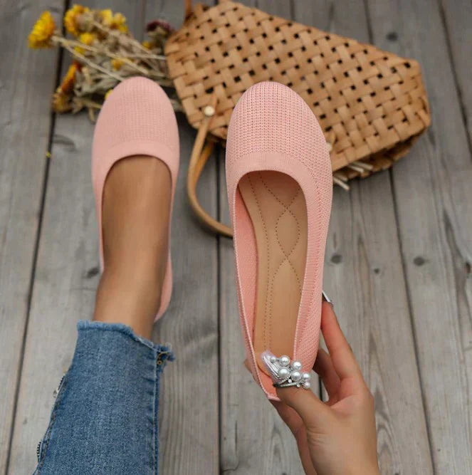 Elira | Women's Knit Slip-On Classic Ballet Flats