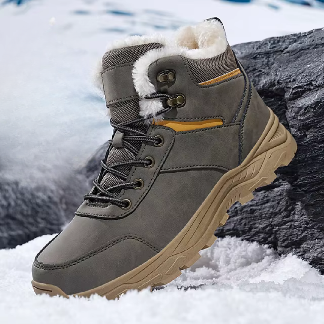 Men's Waterproof Winter Hiking Shoes Warm Plush-Lined Boots