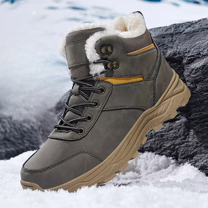 Men's Waterproof Winter Hiking Shoes Warm Plush-Lined Boots