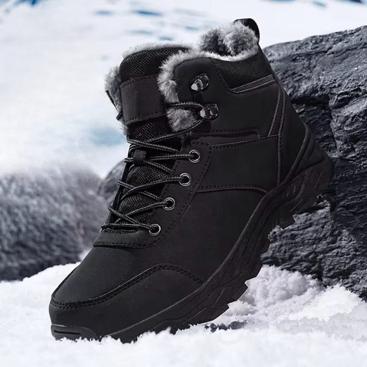 Men's Waterproof Winter Hiking Shoes Warm Plush-Lined Boots