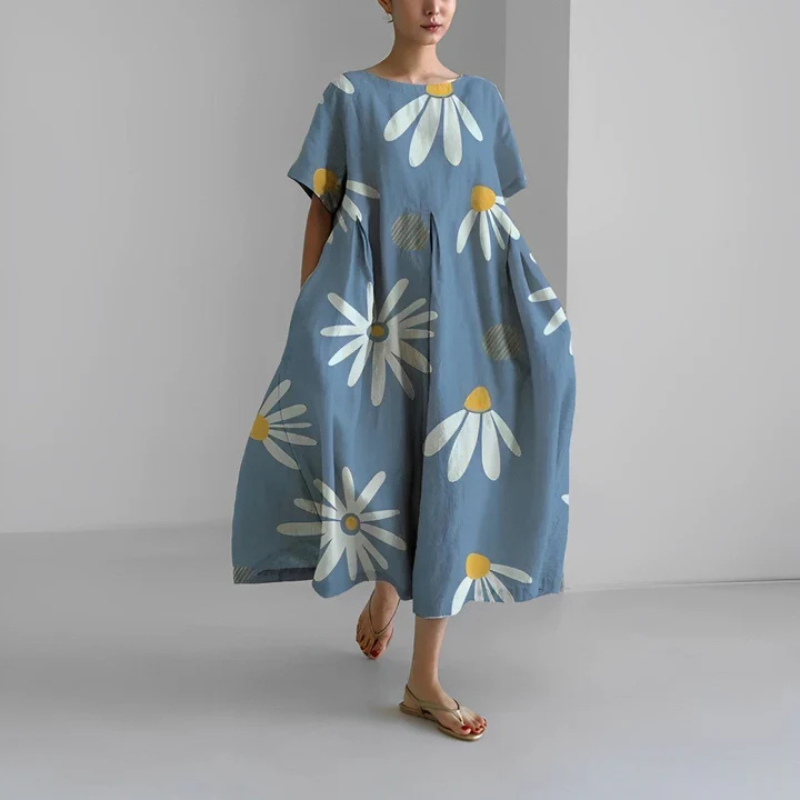 Elara | Women's Loose Floral Boho Midi Dress