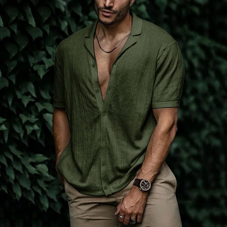 Mateo | Men's Short Sleeve Cuban Collar Button Shirt