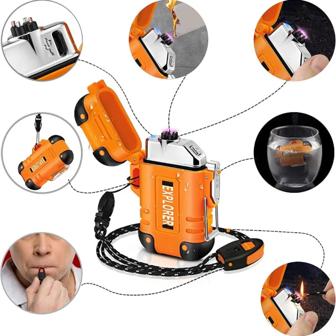 Wind-Resistant Weather-Resistant Electric Lighter USB Rechargeable Survival