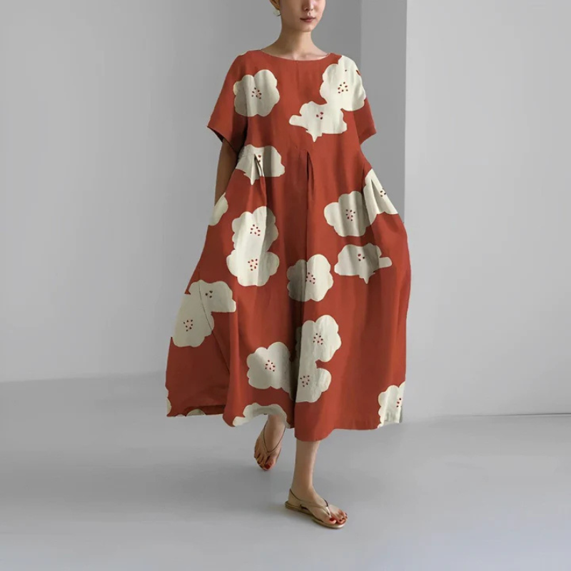 Elara | Women's Loose Floral Boho Midi Dress