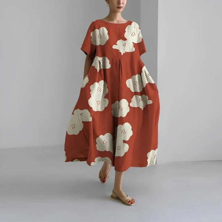 Elara | Women's Loose Floral Boho Midi Dress