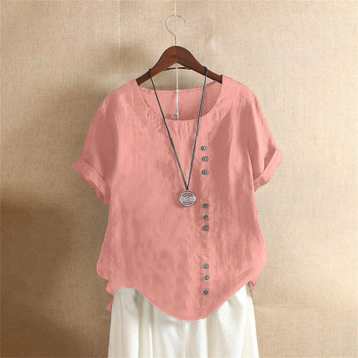 Elara | Women's Linen Tunic Style Relaxed Blouse