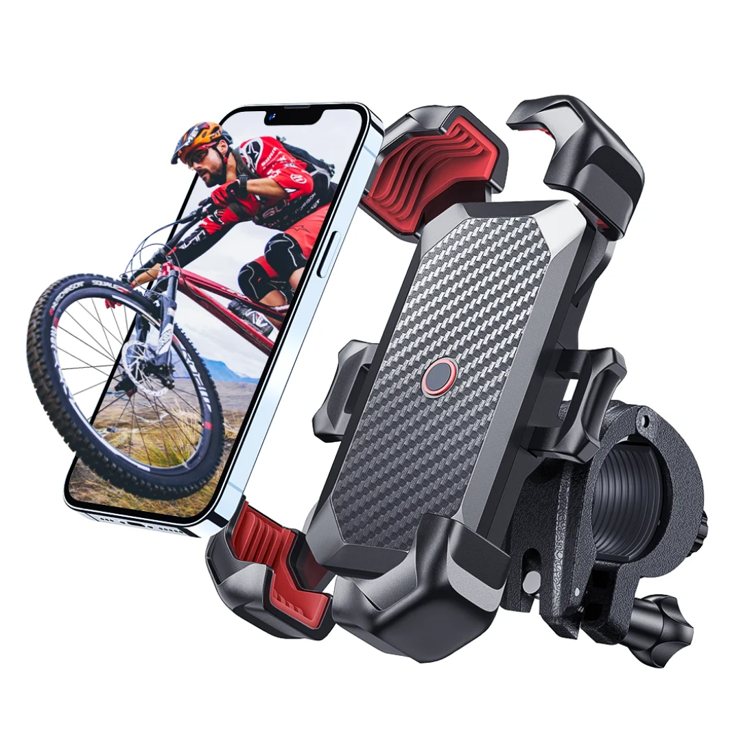Bicycle Phone Mount 360 Rotation Secure Fit Universal Handlebar Clamp