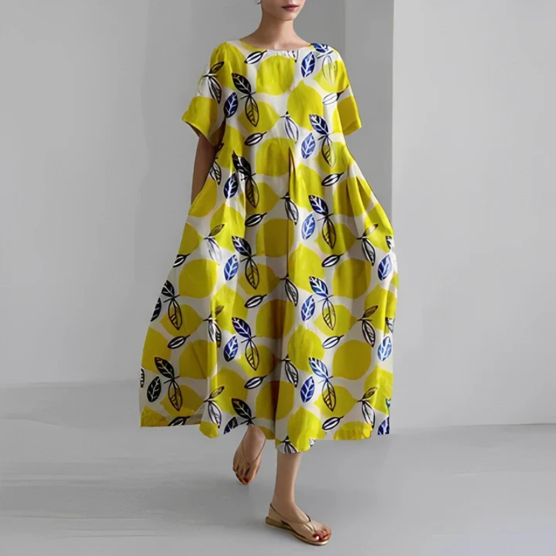 Elara | Women's Loose Floral Boho Midi Dress