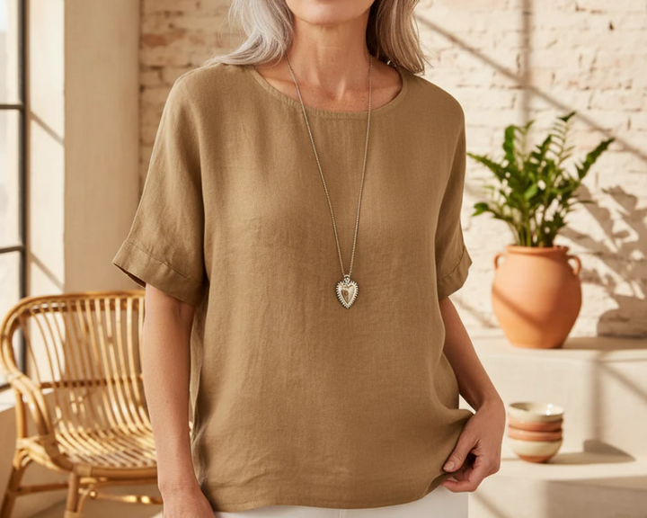 Elva | Women's Relaxed Fit Crew Neck Blouse