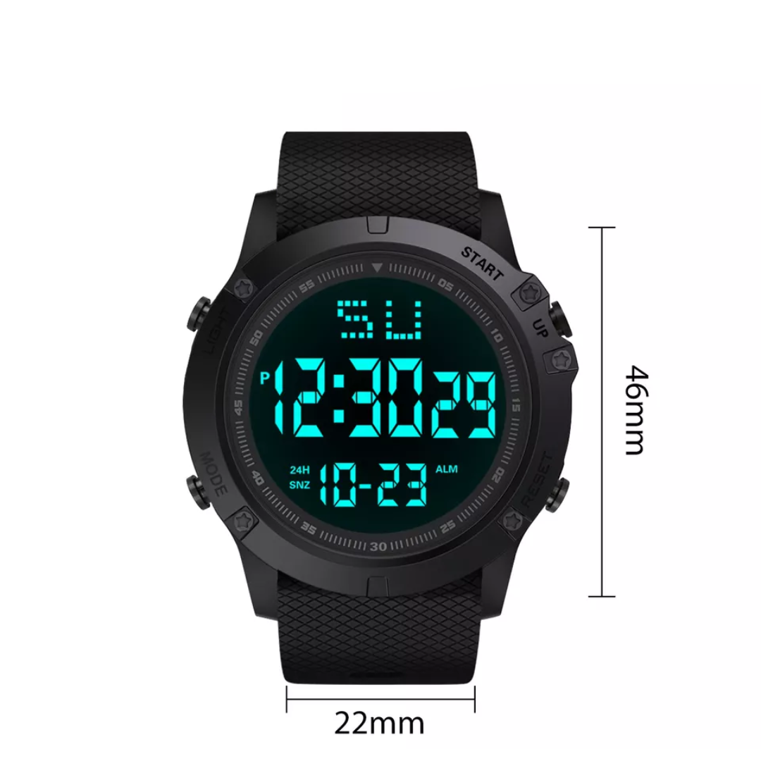 Men's Digital Outdoor Watch Water-Resistant Sports Wristwatch
