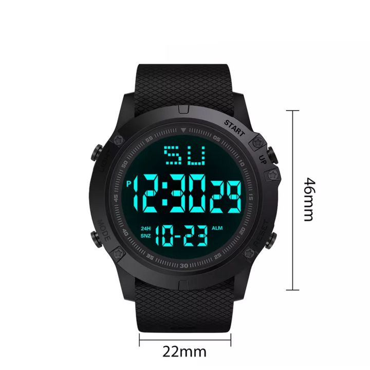 Men's Digital Outdoor Watch Water-Resistant Sports Wristwatch