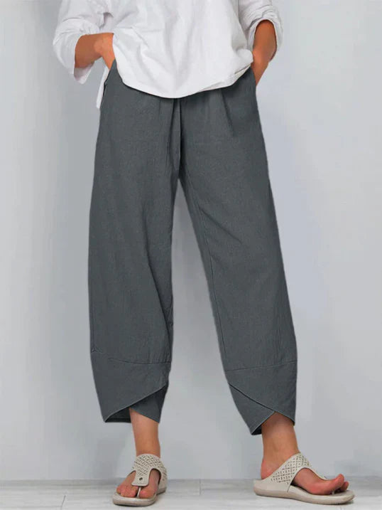 Elira | Women's High-Waist Draped Tulip Pants