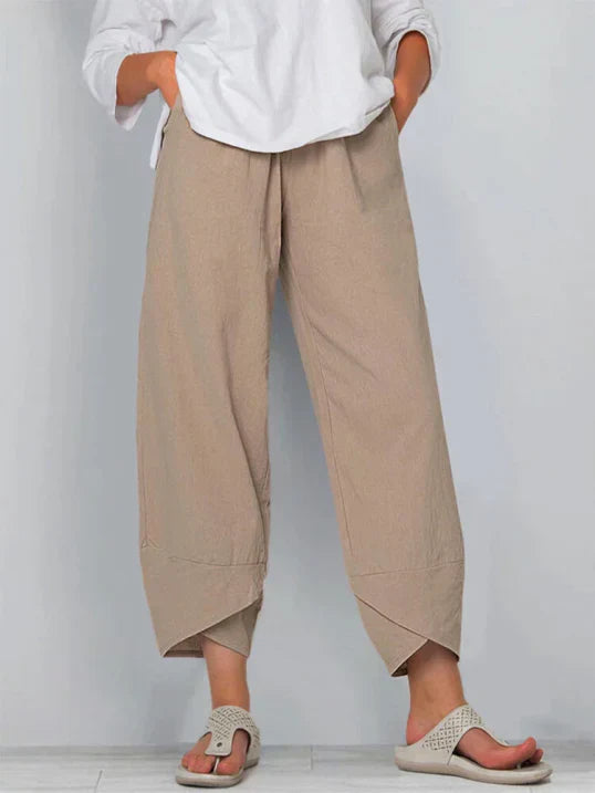 Elira | Women's High-Waist Draped Tulip Pants
