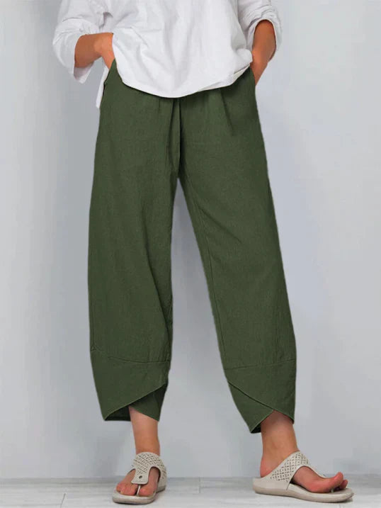 Elira | Women's High-Waist Draped Tulip Pants