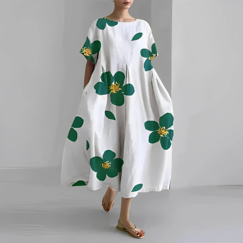 Elara | Women's Loose Floral Boho Midi Dress