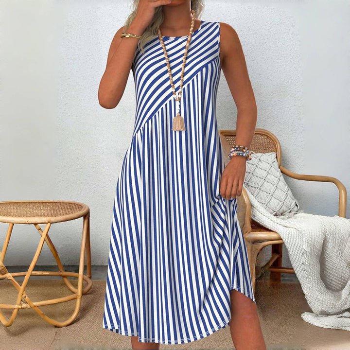 Clara | Women's Striped Sleeveless Summer Dress