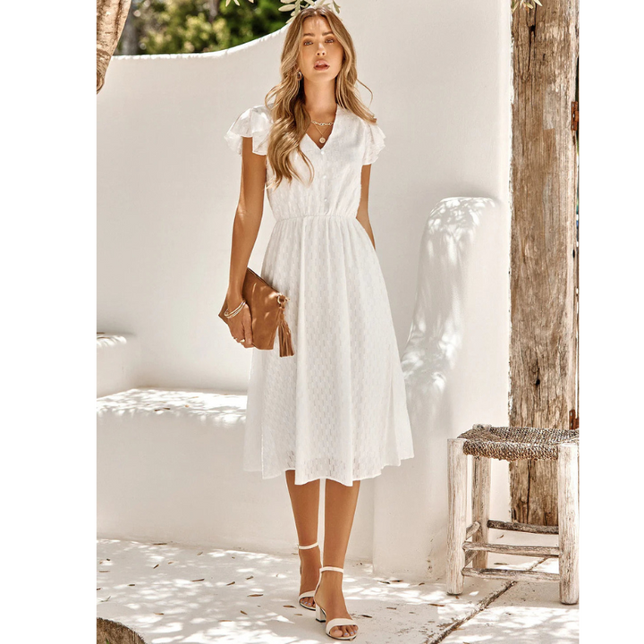 Lily | Women's Ruffle Sleeve Midi Summer Dress