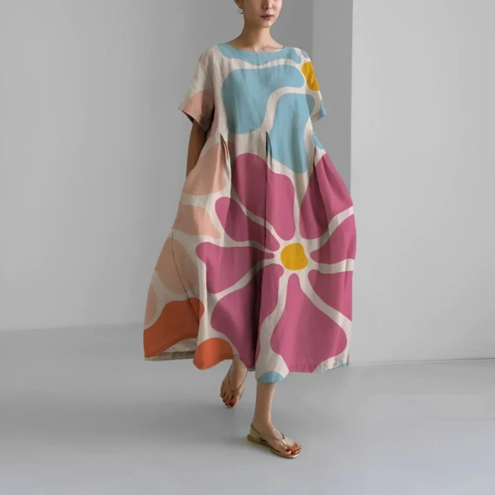 Elara | Women's Loose Floral Boho Midi Dress