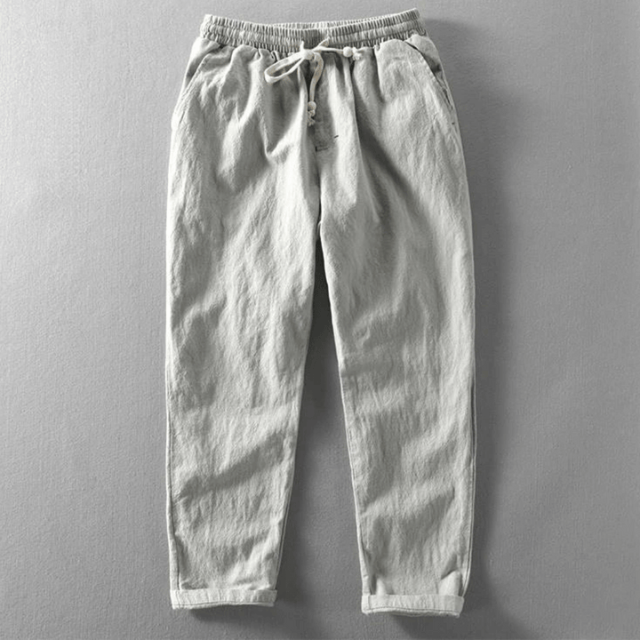 Theo | Men's Linen Drawstring Casual Trousers