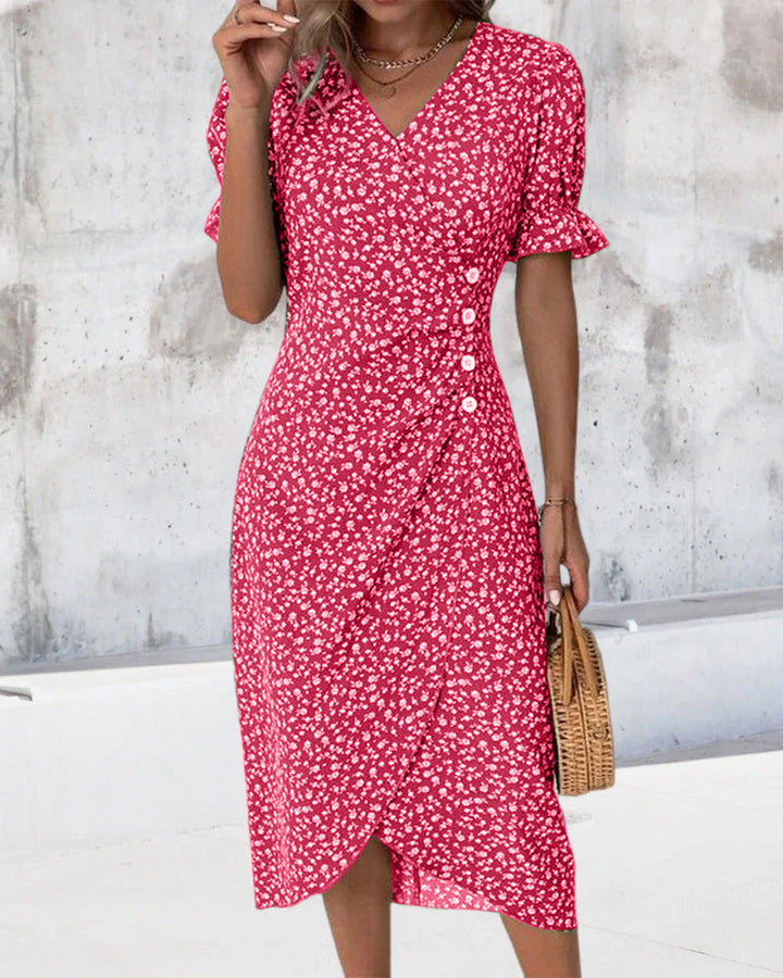 Elise | Women's Floral Summer Midi Flow Dress