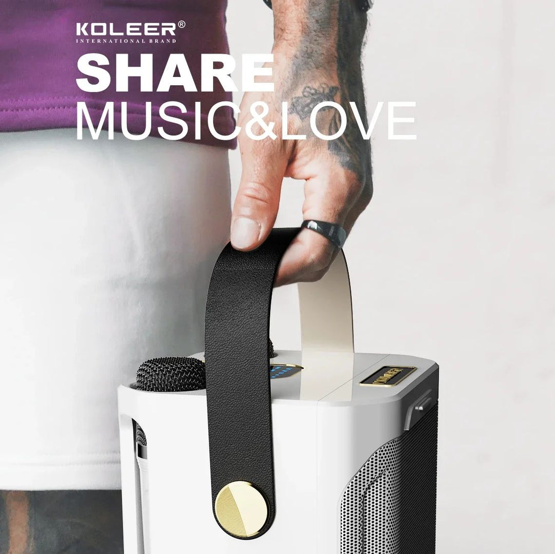 Karaoke Bluetooth Speaker Portable – 360° Stereo, Dual Microphones & Wireless Subwoofer for Party & Outdoor