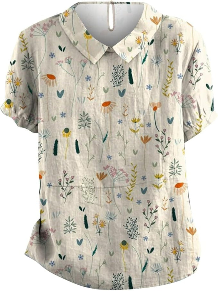 Lena | Women's Floral Short Sleeve Casual Blouse
