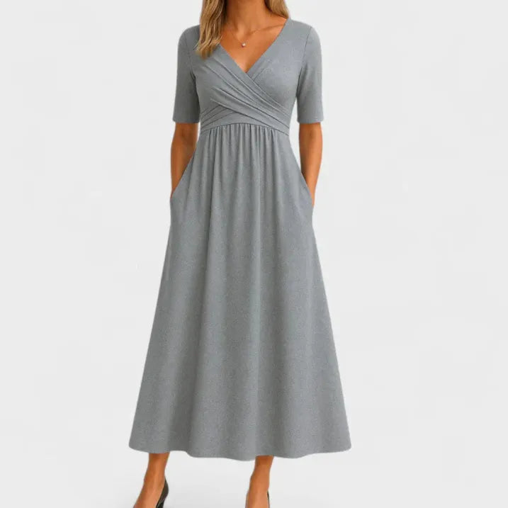 Caprice | Women's Ruched Waist Wrap Midi Dress