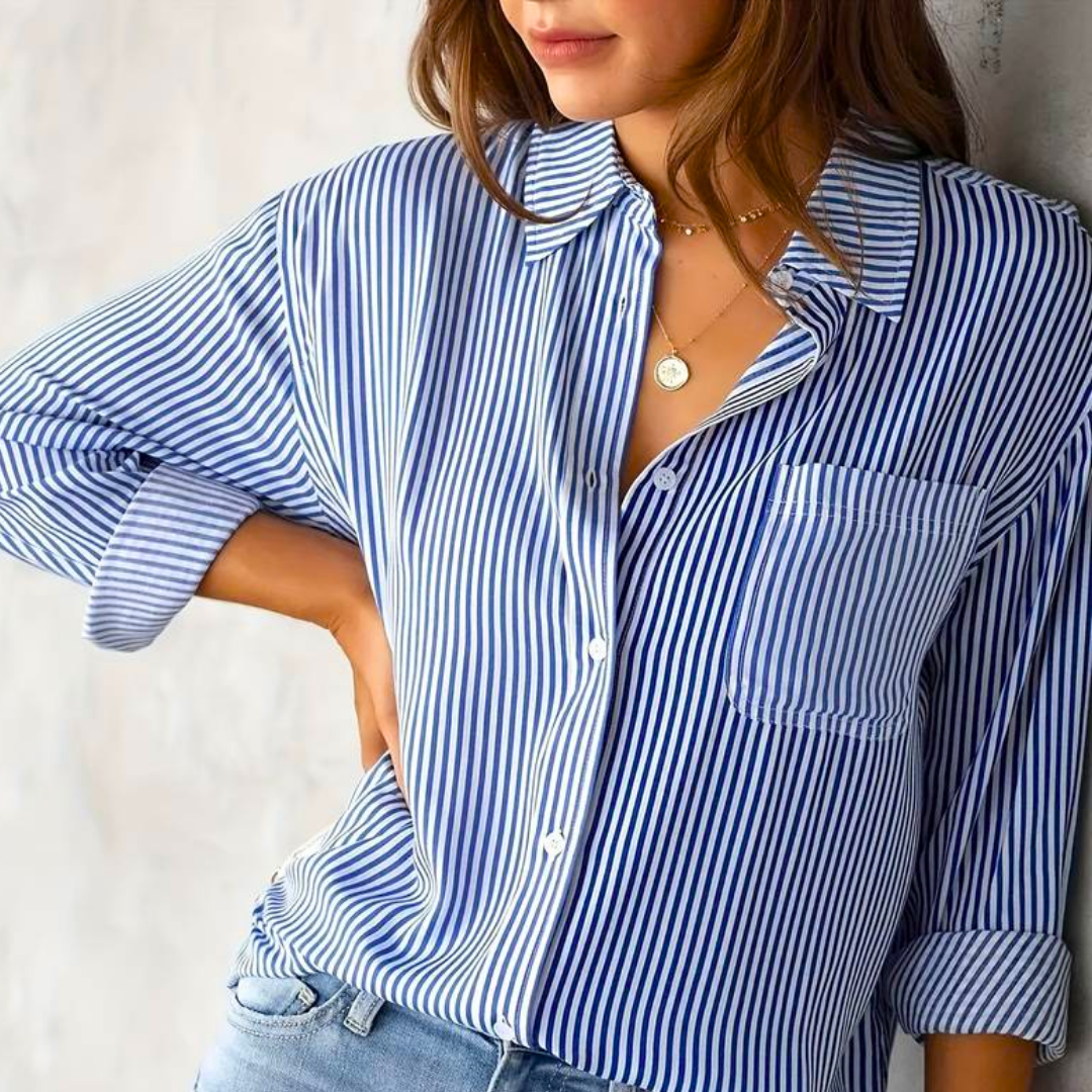 Valera | Women's Long Sleeve Button-Up Striped Shirt