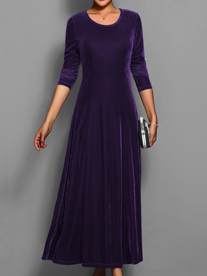 Valeria | Women's Long Sleeve Velvet Maxi Dress