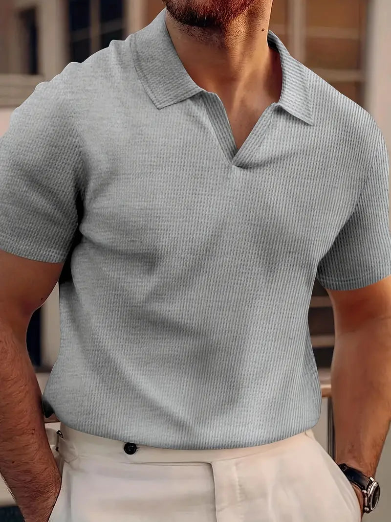 Santino | Men's Textured Knit Short Sleeve Polo Shirt