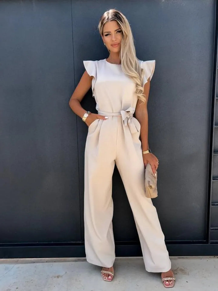 Alessia | Women's Wide-Leg Ruffle Sleeve Jumpsuit
