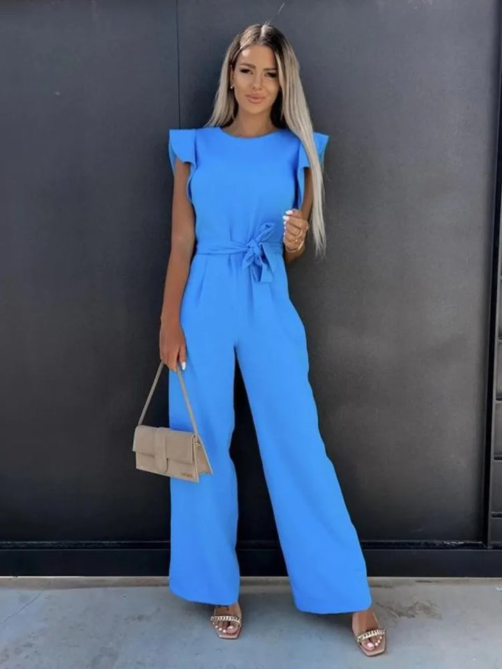 Alessia | Women's Wide-Leg Ruffle Sleeve Jumpsuit