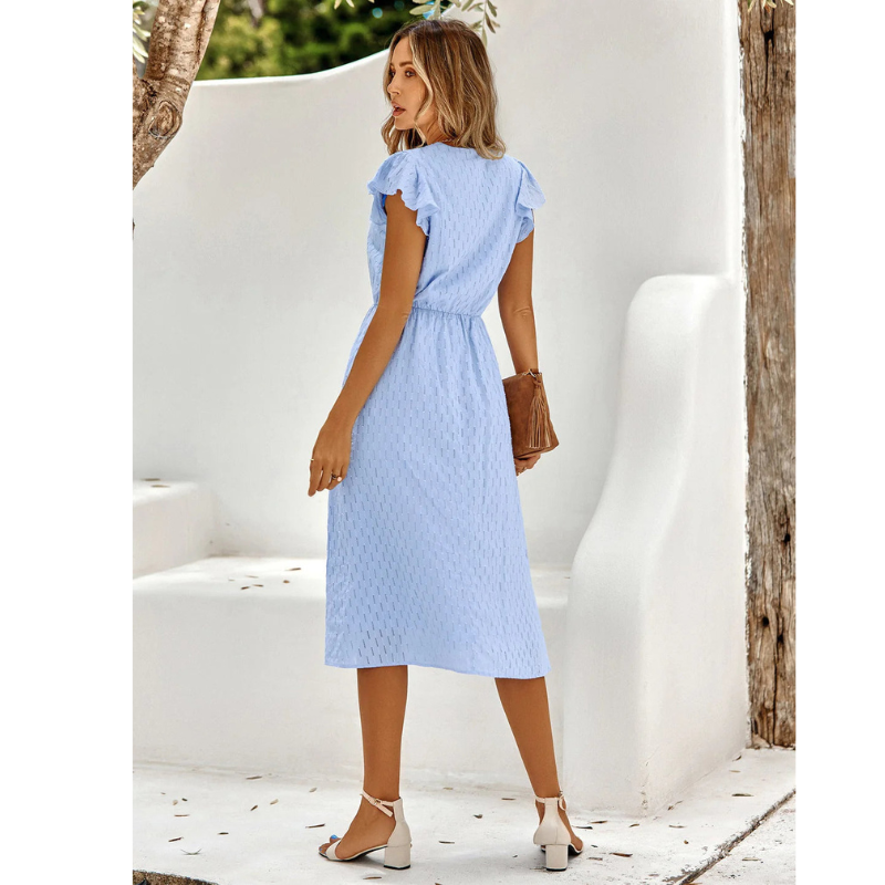 Lily | Women's Ruffle Sleeve Midi Summer Dress