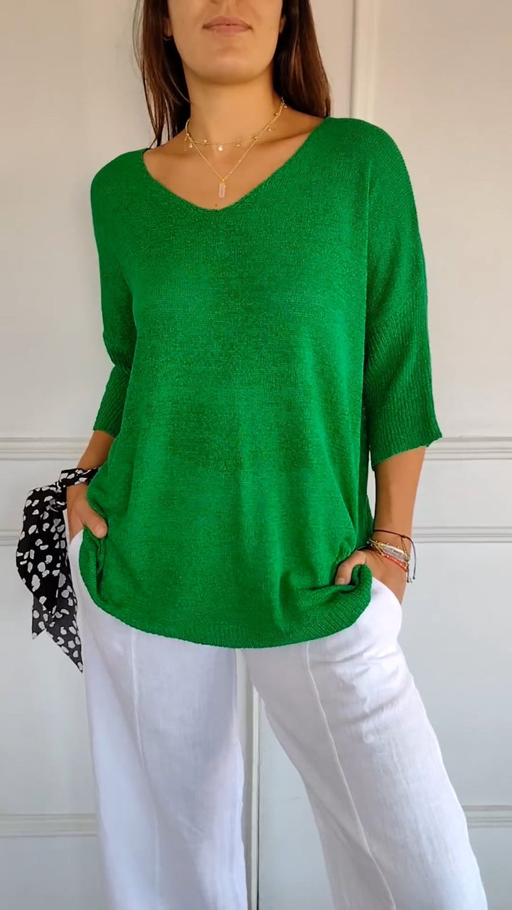 Sienna | Women's Relaxed V-Neck Knit Top