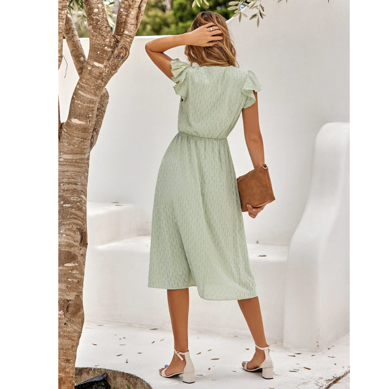 Lily | Women's Ruffle Sleeve Midi Summer Dress