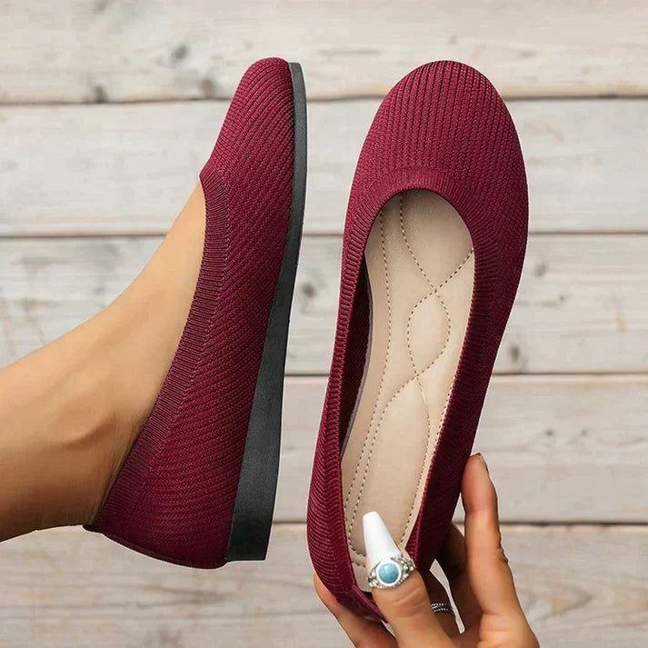 Elira | Women's Knit Slip-On Classic Ballet Flats