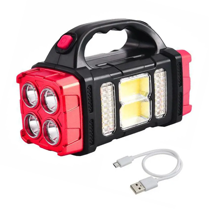 Solar Emergency Torch Power Bank Weather-Resistant LED Camping Light