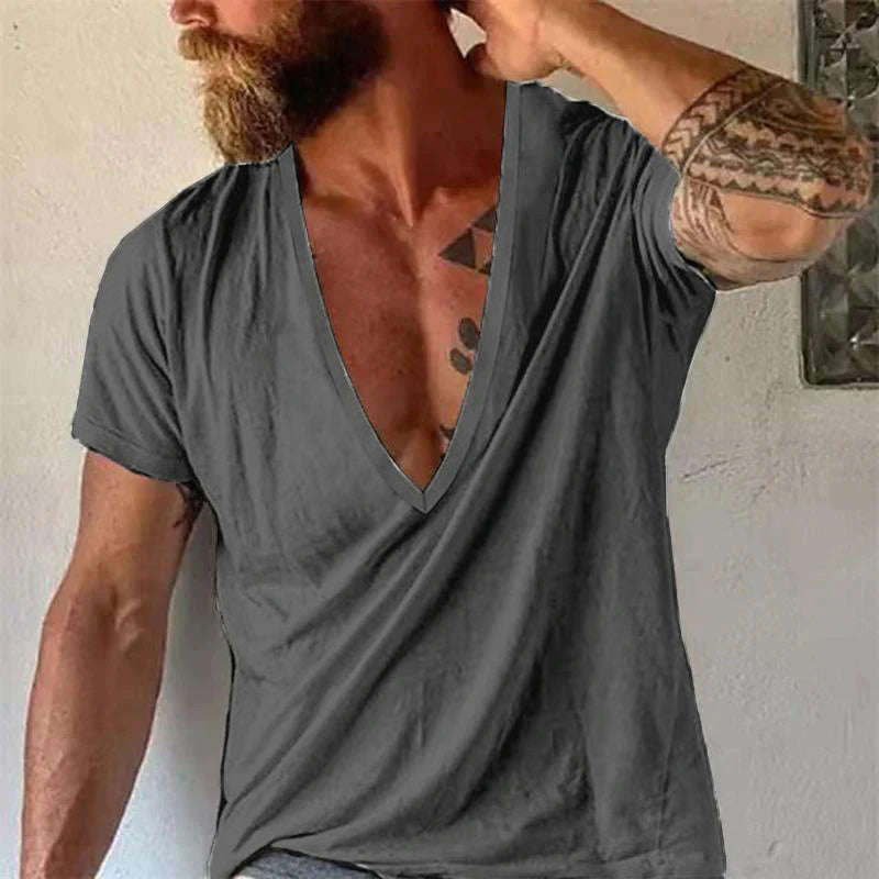 Luca | Men's Deep V-Neck Casual T-Shirt